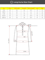 Vardha MenS Cotton Chikankari Embroidered And Sequence Full Sleeve Knee Length Casual Kurta For All Occations Like Wedding, Off