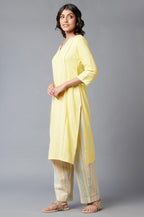 W For Woman Women Viscose V-Neck Kurta With Princess Seam Inserts