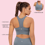Enamor Womens Polyester Wire Free Casual Padded Sports Bra (A202_Cloud Grey