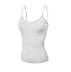 Emmalise Women's Camisole Built in Bra Wireless Fabric Support Short Cami (3Pk Red, Burgundy, H Gray, Small)