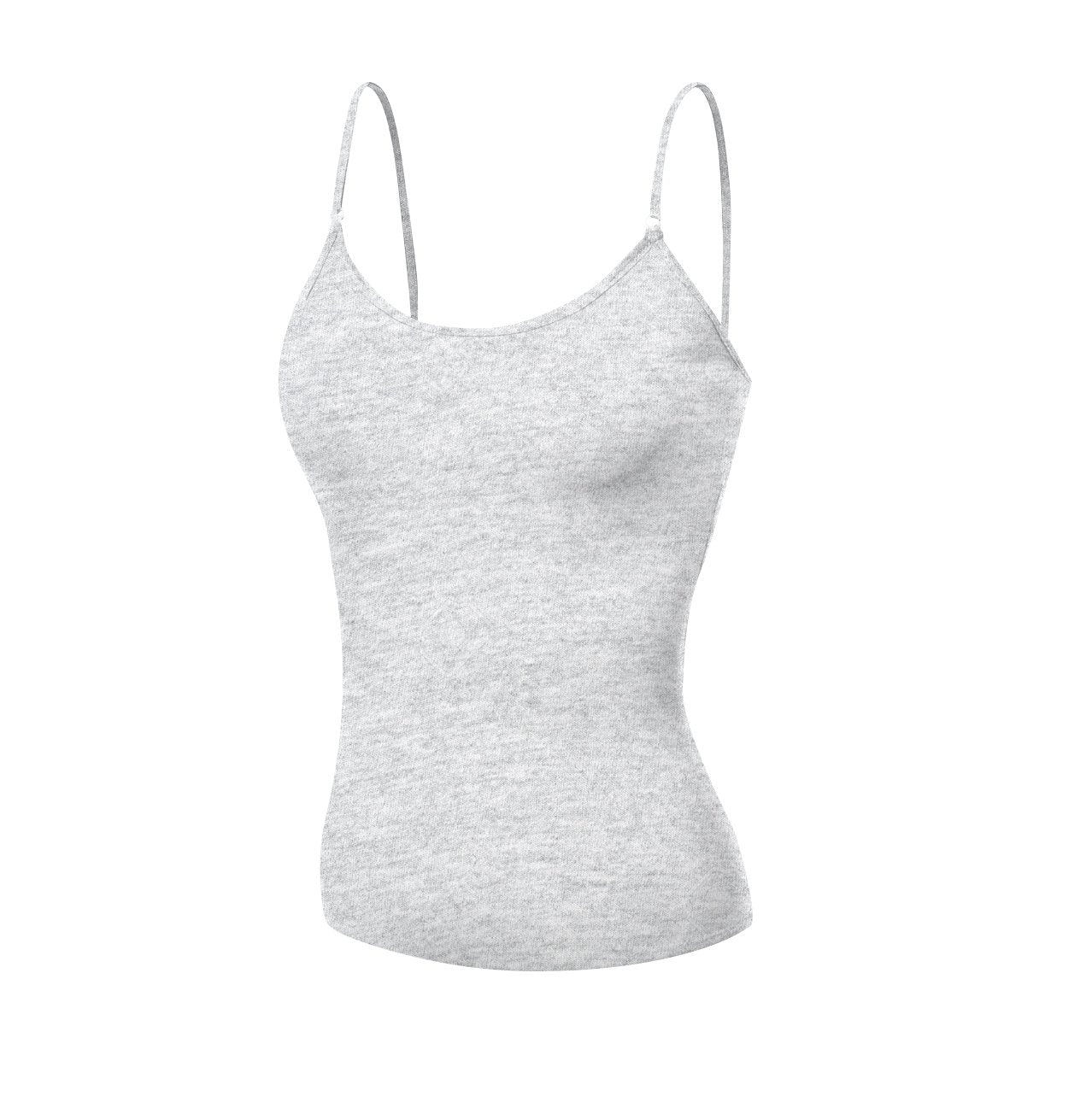 Emmalise Women's Camisole Built in Bra Wireless Fabric Support Short Cami (3Pk Red, Burgundy, H Gray, Small)