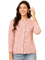 Modeve Women Pink Floral Print Round Neck Sweater For Winter||Winterwear||