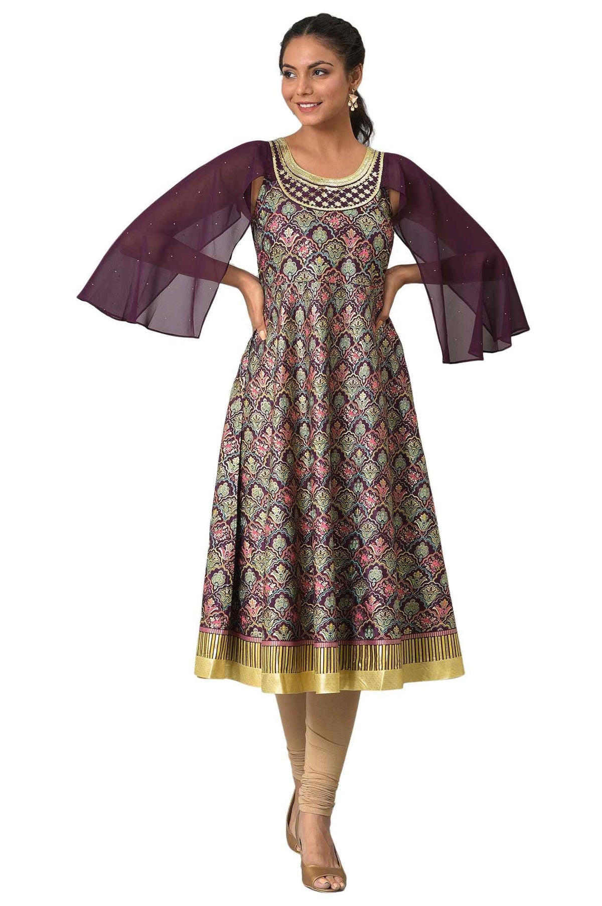 Aurelia Womens Viscose Regular Kurta (22AUA13499-506095_Maroon