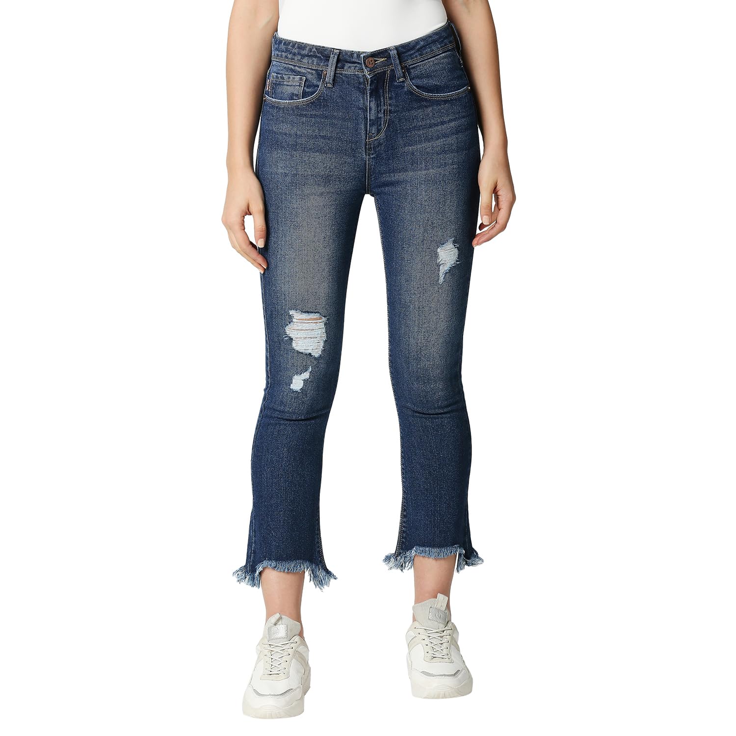 Pepe Jeans Ladies Classic Dionflare Cropped Slim Fit Highwaist Flare Leg Jeans, Med Used,32