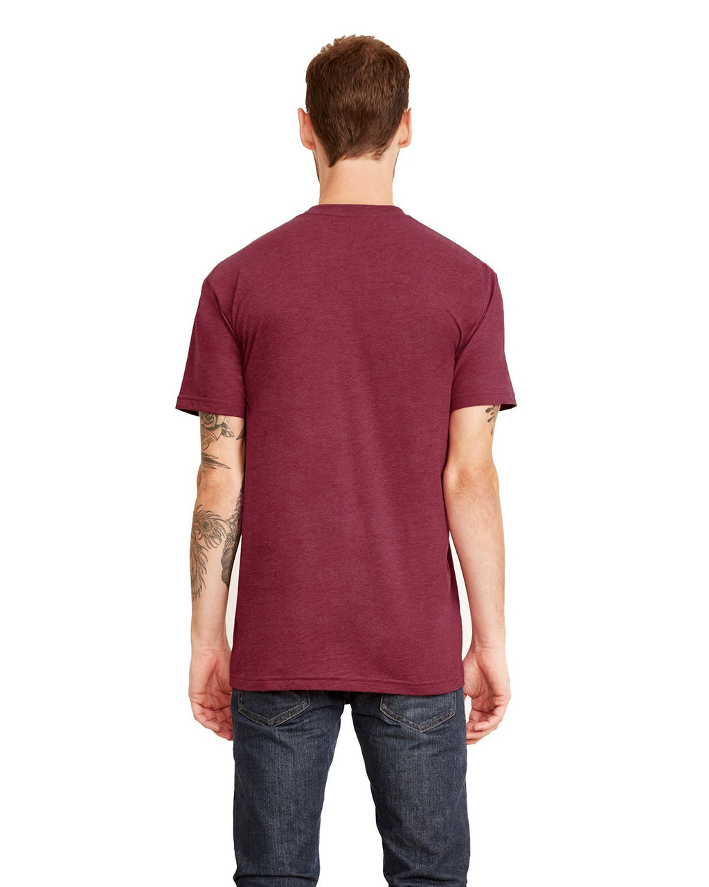 Next Level Men's Sueded Crew XS HEATHER MAROON