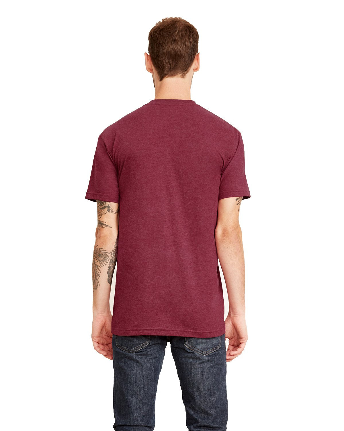 Next Level Men's Sueded Crew XS HEATHER MAROON