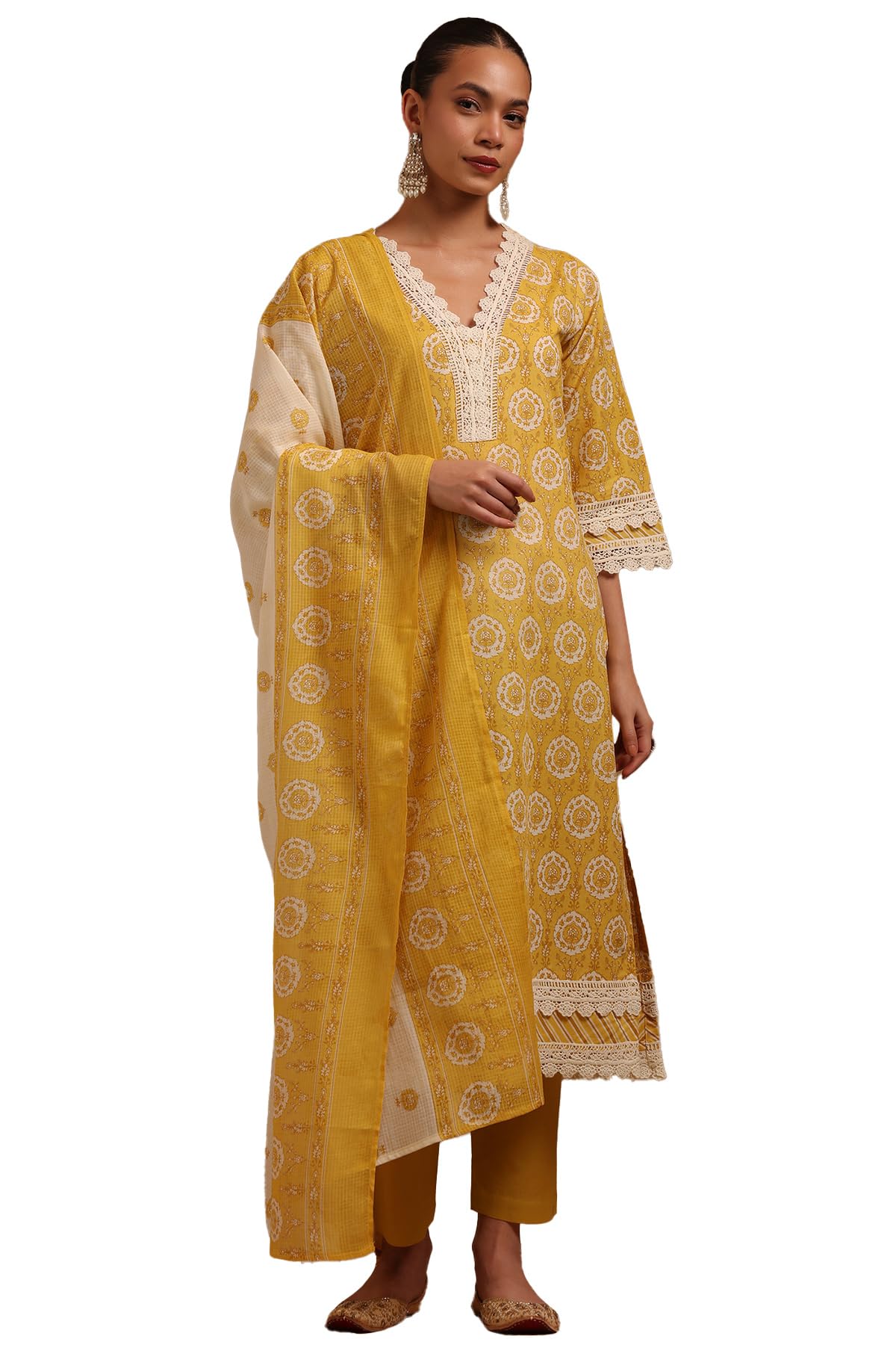 Soch Women Pure Cotton Floral Print Salwar Suit Set