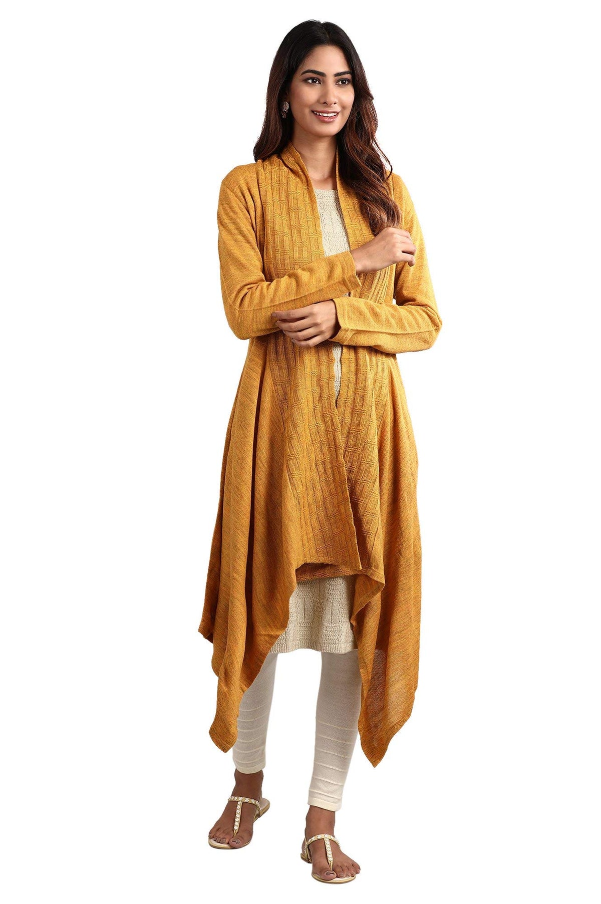 Aurelia Womens Acrylic Round Neck Sweater (20NOA40070-701935_Gold_S)