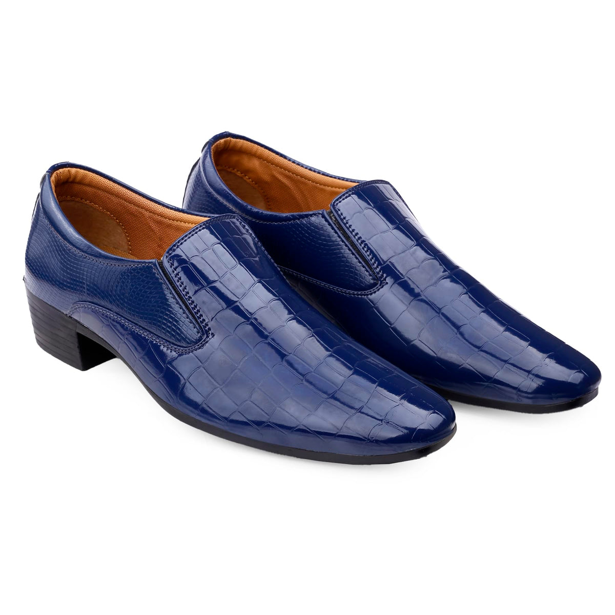 BXXY Mens 5.08 CM Heel Height Increasing Blue Stylish Casual Formal Slipon Moccasion Shoes  10 UK 10