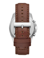 Relic by Fossil Men's Daley Multifunction Silver Stainless Steel and Brown Leather Band Watch (Model: ZR15794)