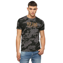 Pepe Jeans Men Cotton Slim Fit Printed T-Shirts Grey, Medium