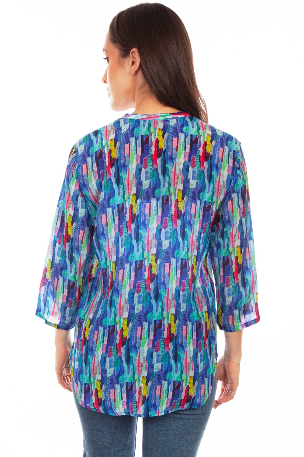 BUTTON UP PRINT BLOUSE