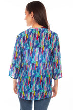 BUTTON UP PRINT BLOUSE