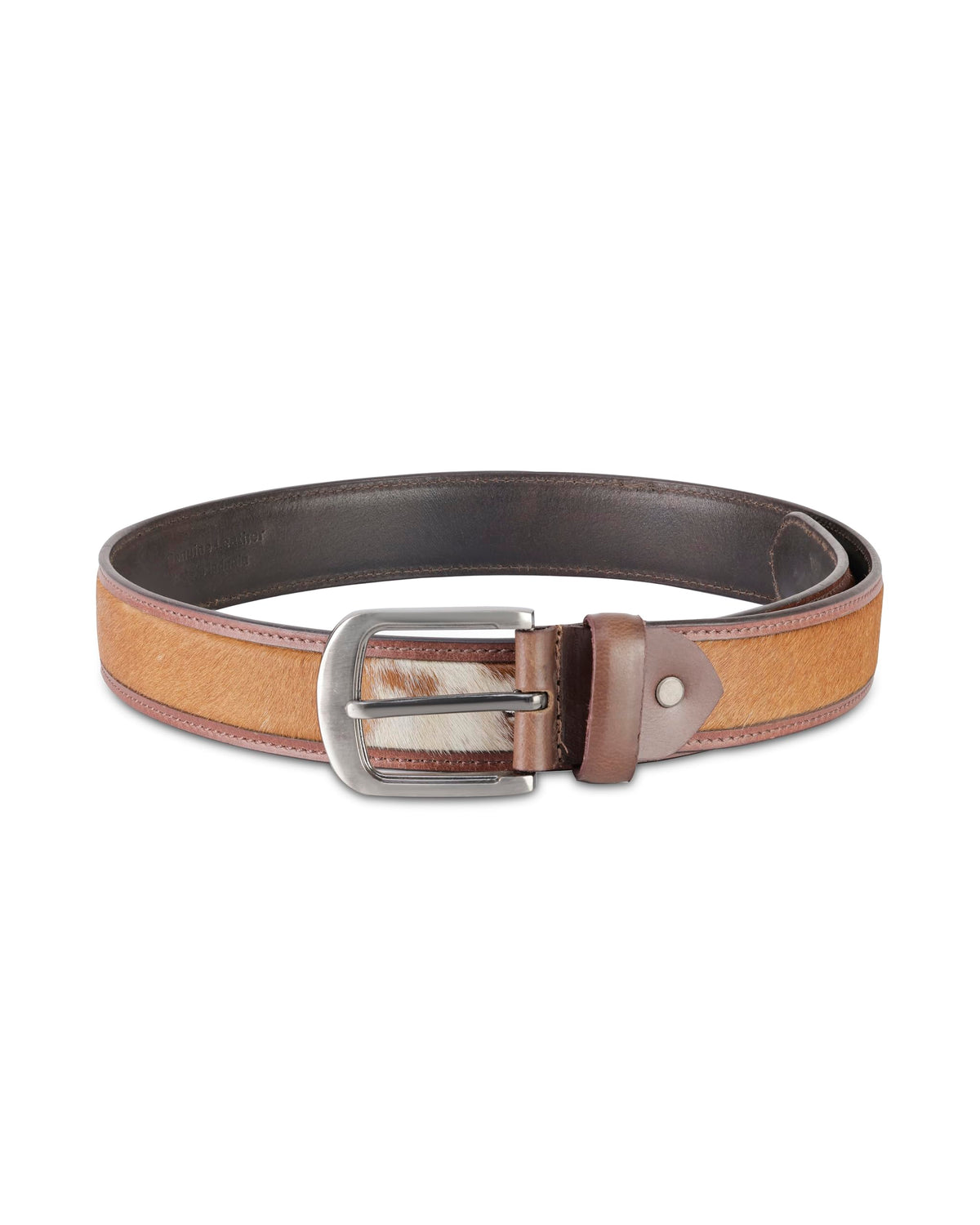 Aditi Wasan MenS Genuine Leather Brown HairOn Belt 32