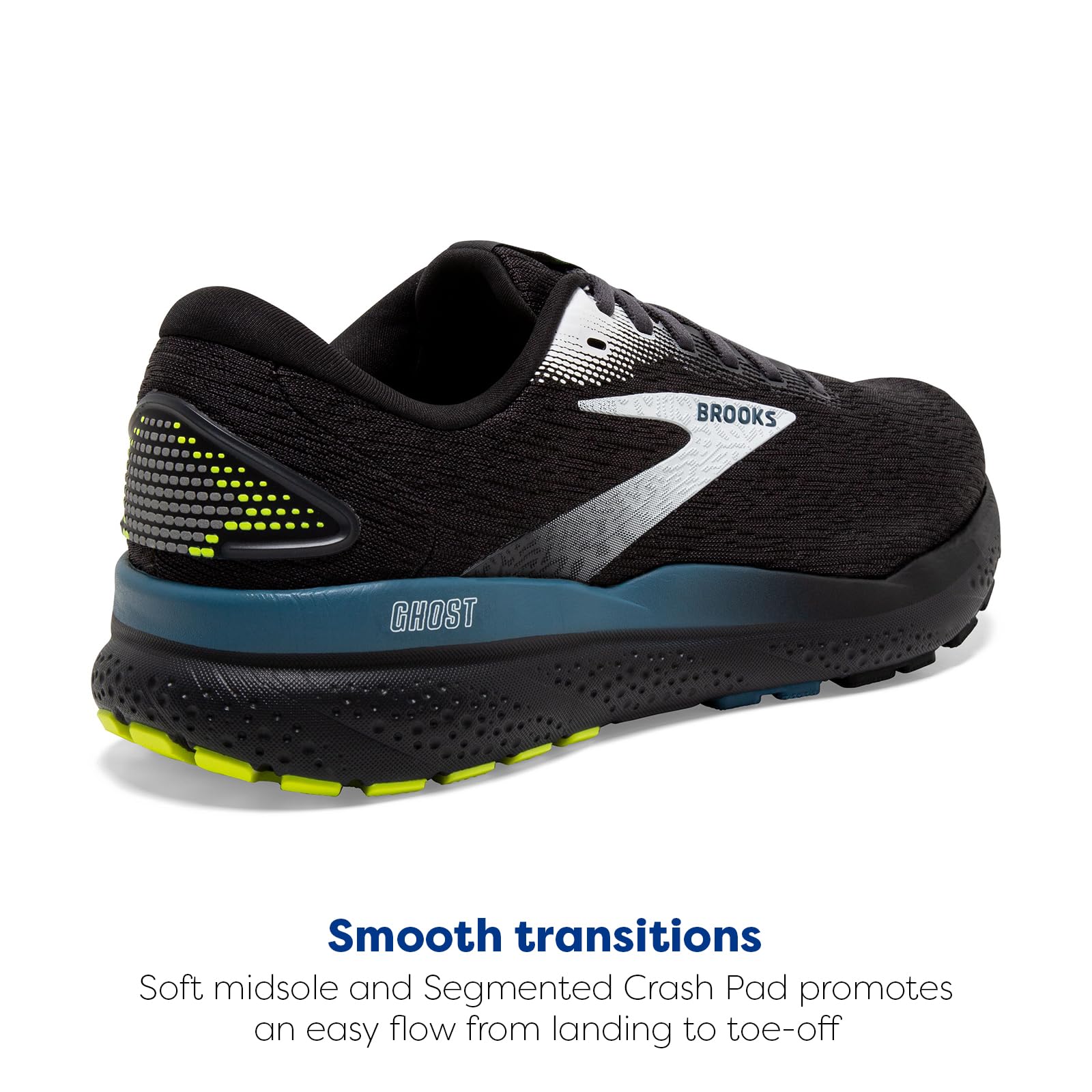 Brooks Mens Ghost 16 Neutral Running Shoe - Black/Ebony/Blue - 10 Medium