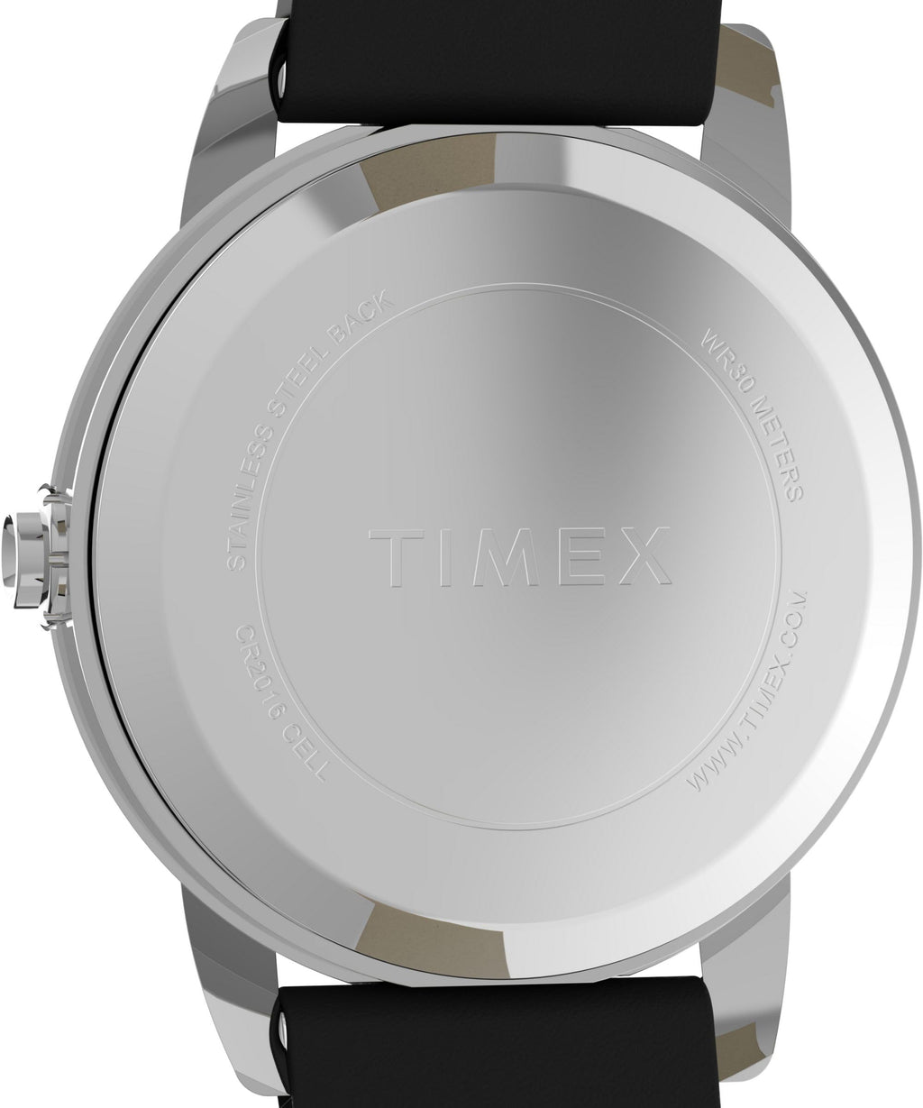 Timex Women's Easy Reader 25mm Watch - Silver-Tone Case White Dial with Black Leather Strap
