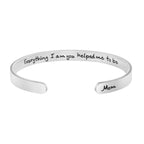 JoycuFF gifts for Mom Mama Mum Mommy Mothers Day Bracelet Mother Daughter Jewelry Everything I am You helped Me to Thanks Mom