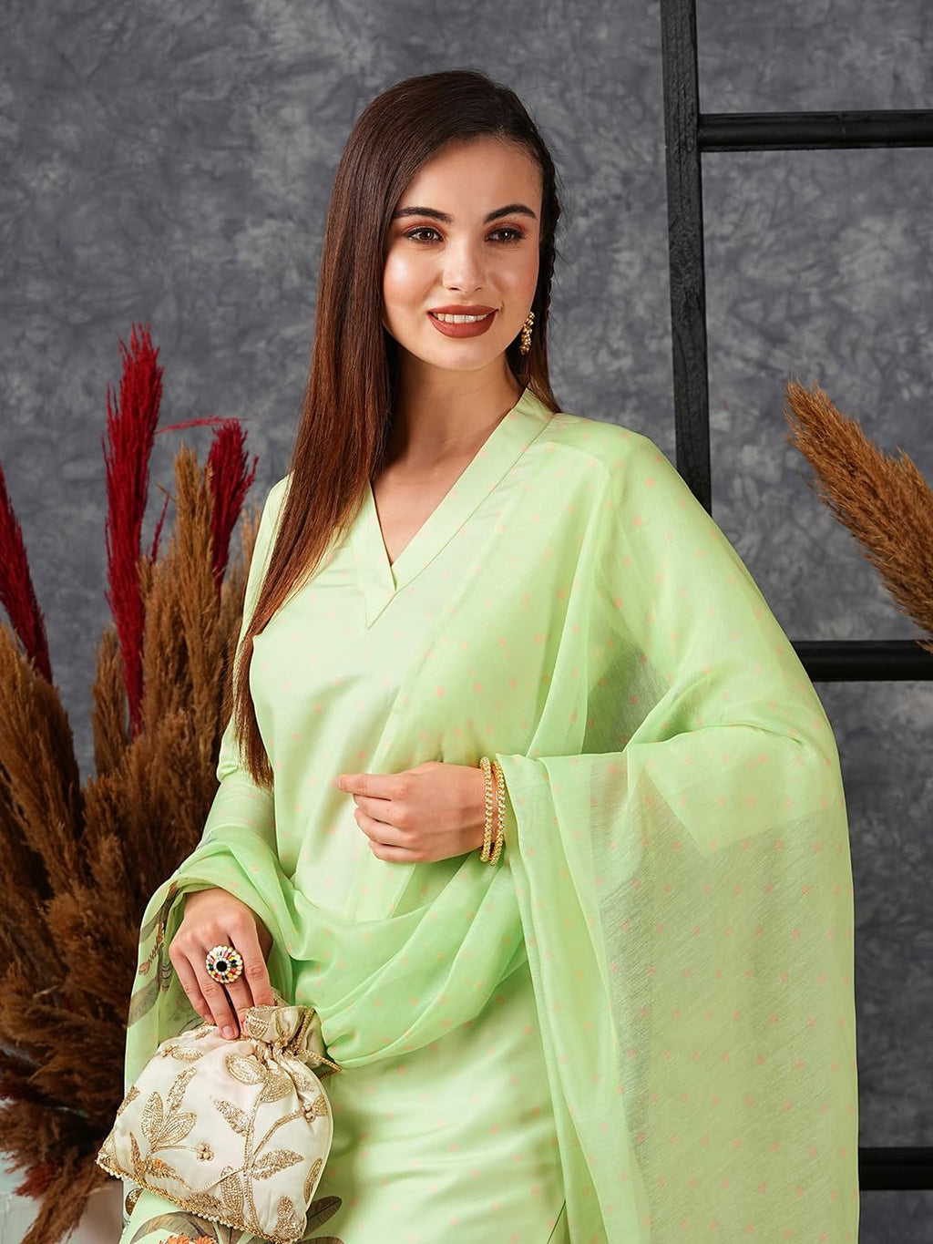 ANNI DESIGNER Ladies Cotton Blend Kurta with Trousers and Dupatta, track, XXL