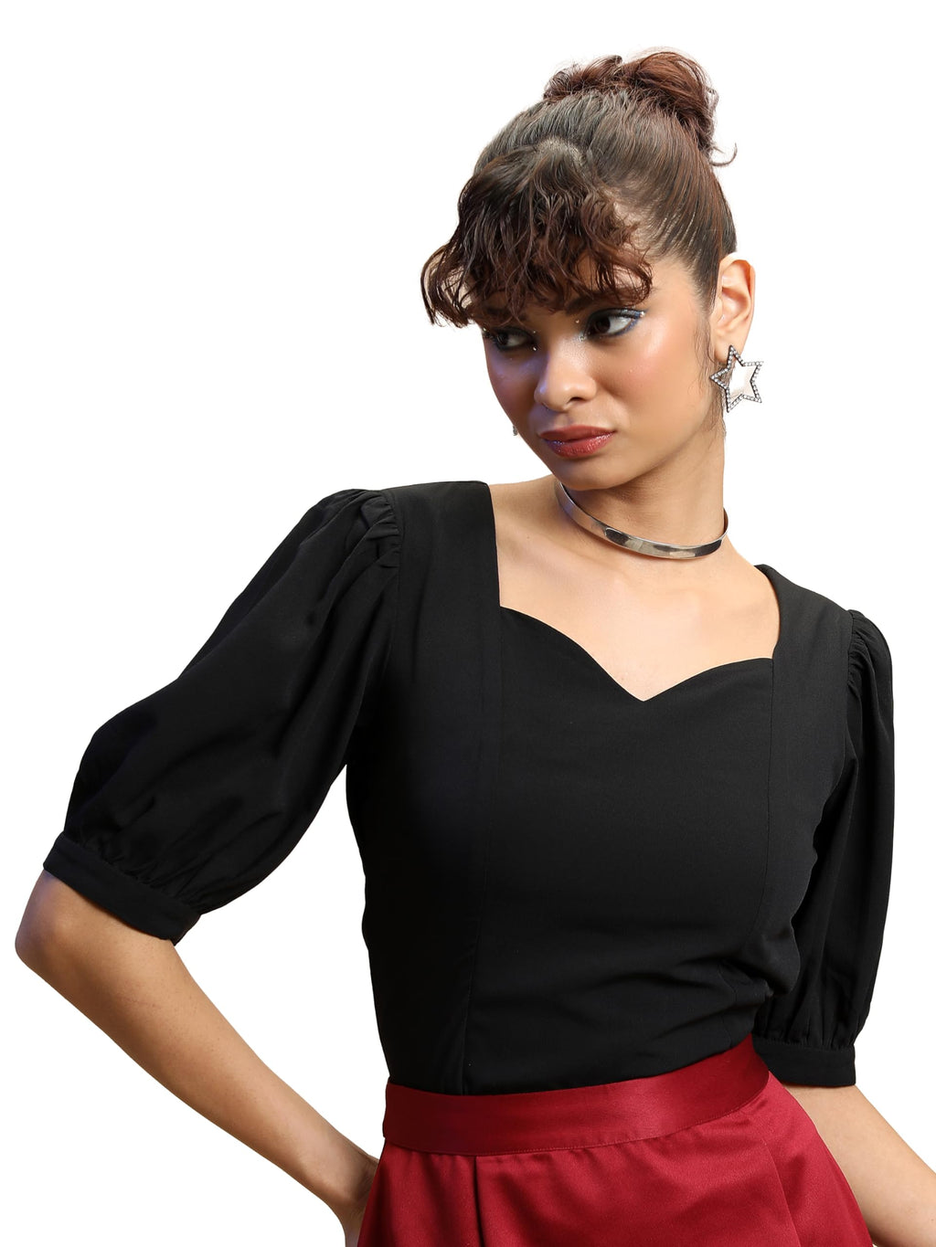 Ketch Womens Short Sleeve Casual FIT Tops Black M