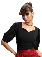 Ketch Womens Short Sleeve Casual FIT Tops Black M