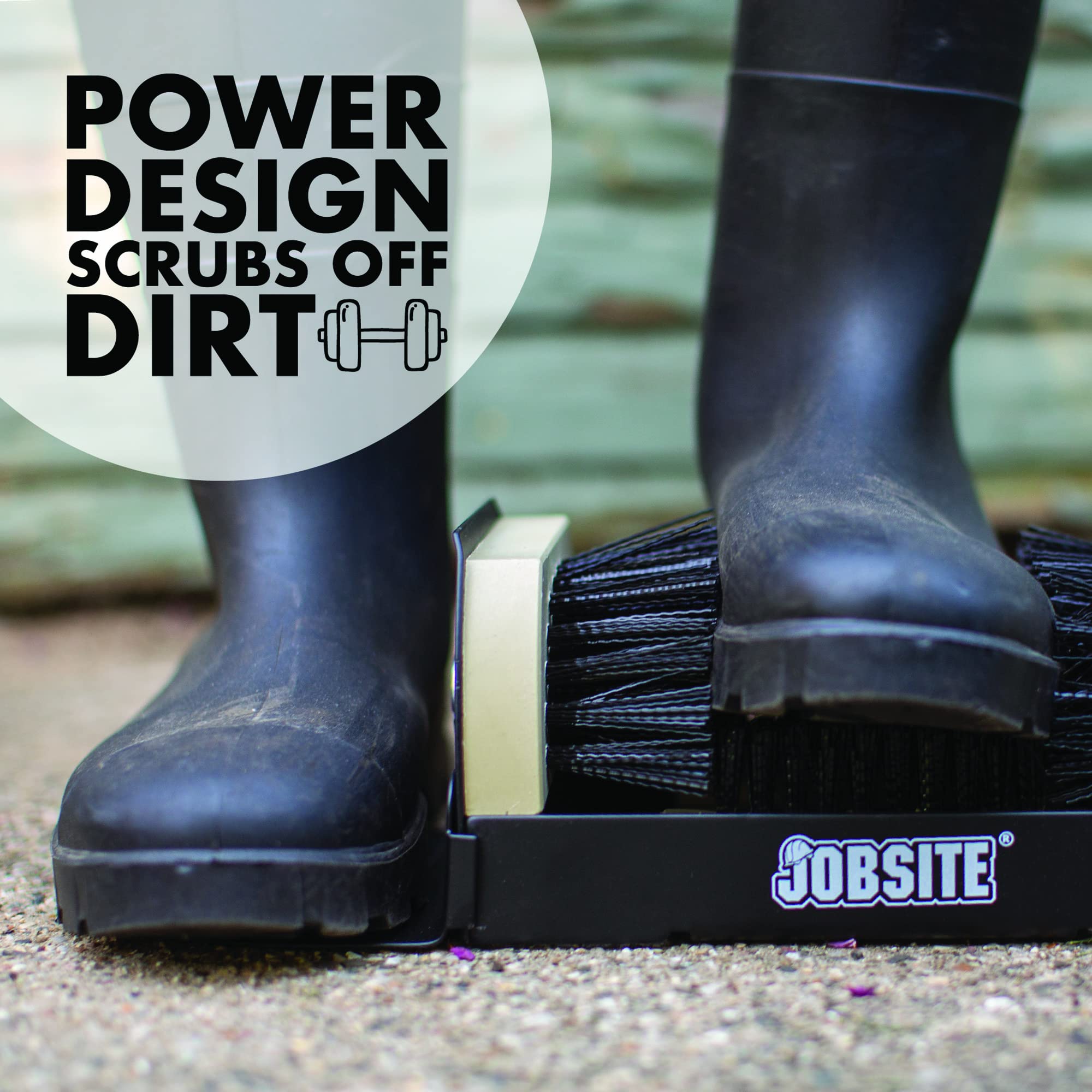 Jobsite Boot Scrubber - Outdoor Shoe Scraper Cleaner Brush - Extra Wide