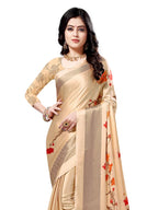 Satrani Womens Crepe Saree With Blouse Piece