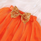 Baby Girls Halloween Outfits Costume My 1st Halloween Romper+ Tutu Skirt+ Striated Leg Warmer+ Bunny Headband 4Pcs Outfit Set (B)