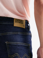 The Souled Store Men Solids: Distressed Blue Baggy Fit Jeans