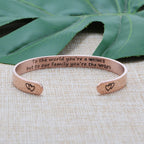 JoycuFF Mother's Day Gifts for Mom Mama Cuff Bracelet Stainless Steel Rose Gold Jewelry Birthday Christmas Gift Engraved Saying
