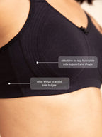 Nykd (Nyb169 Cotton Anti Microbial Non Padded & Non Wired Side Support Shaper Bra For Women | Full Coverage Bra With Detailed Co