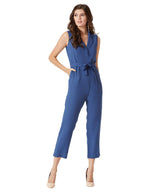 Miss Chase WomenS Crepe Jumpsuit(Mcss18D11-29-206-06,Azure Blue,X-Large)