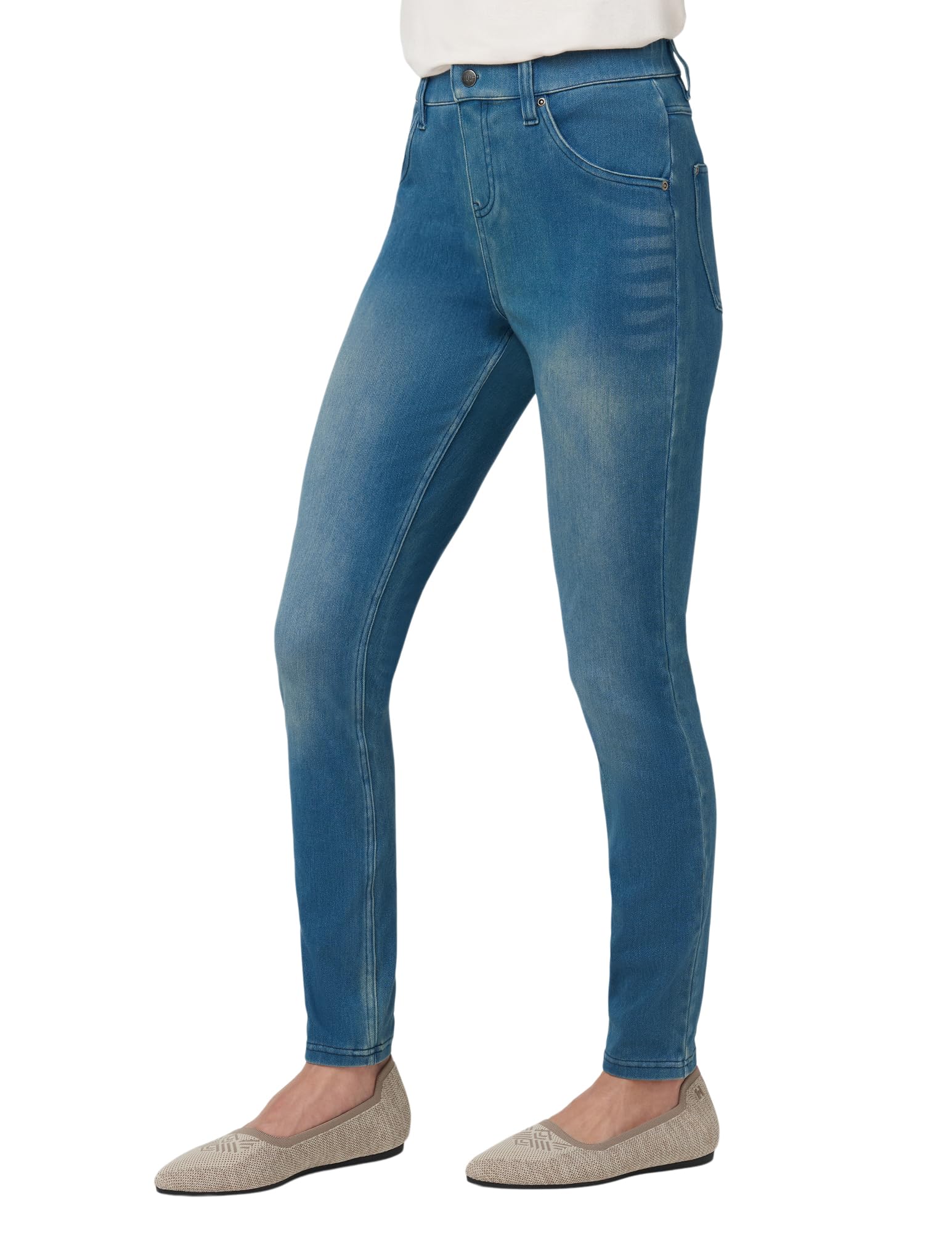 HUE womens Ultra Soft High Waist Denim Leggings Hosiery, Windsor Blue Wash, 3X US