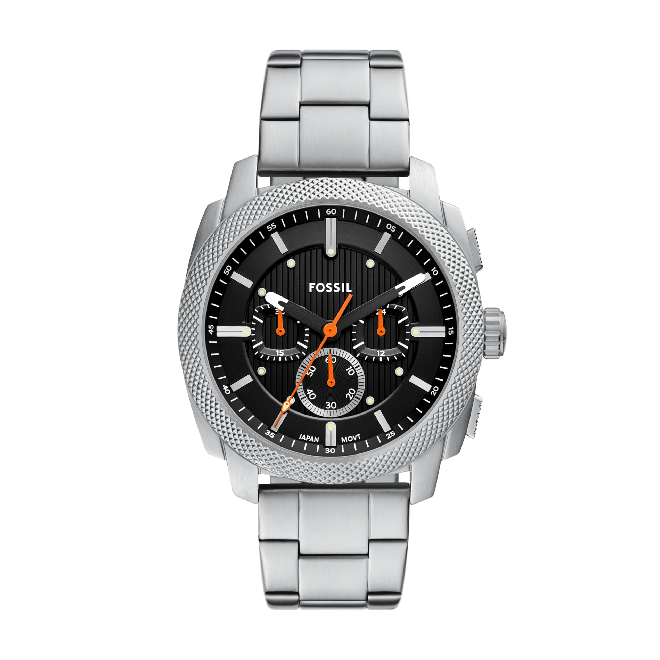 Fossil Men's Machine Chronograph Stainless Steel Watch, Silver/Black