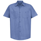 Red Kap Mens Standard Industrial Work Shirt, Regular Fit, Short Sleeve, Petrol Blue, 4X-Large