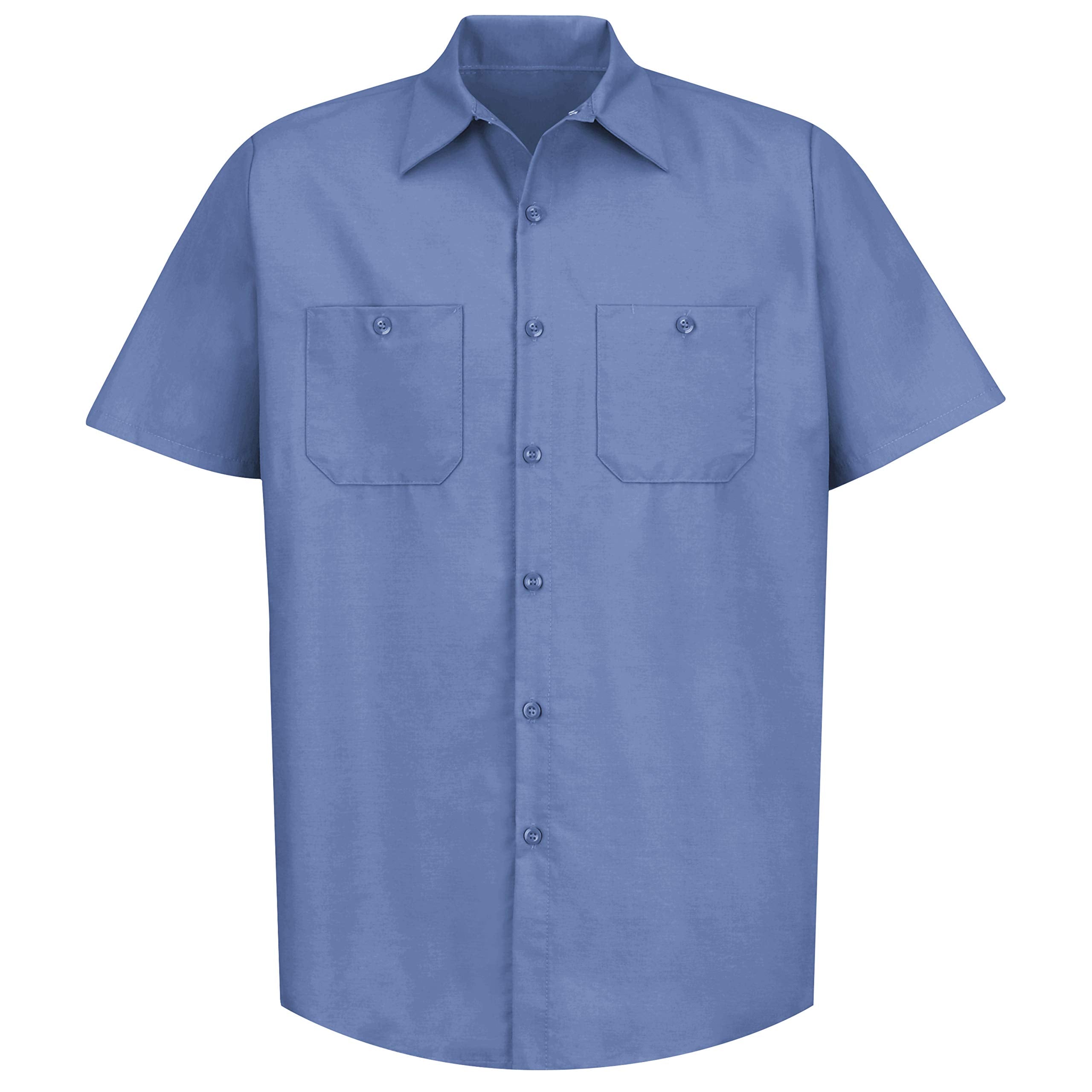 Red Kap Mens Standard Industrial Work Shirt, Regular Fit, Short Sleeve, Petrol Blue, 5X-Large