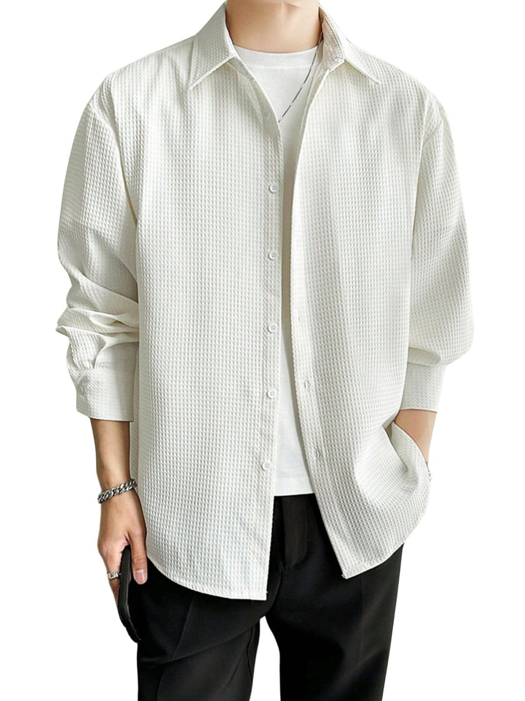 Leriya Fashion MenS Formal Button Down Shirt  Slim Fit Office Wear ShirtS For Men | Textured Long Sleeve Cotton Blend | Busine