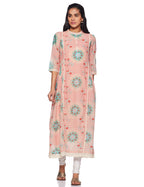 W For Women'S A-Line Kurta (18Fe17625-51552_Pink_8)