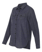 Burnside Ladies' Solid Flannel Shirt L DENIM
