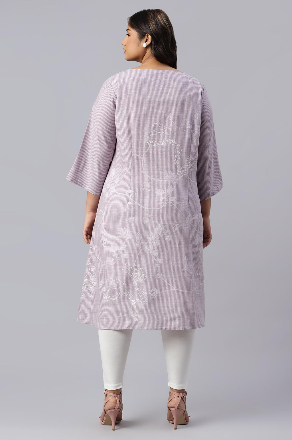 W For Woman Women'S Cotton Regular Kurta (22Auw18094G-118640_Lilac