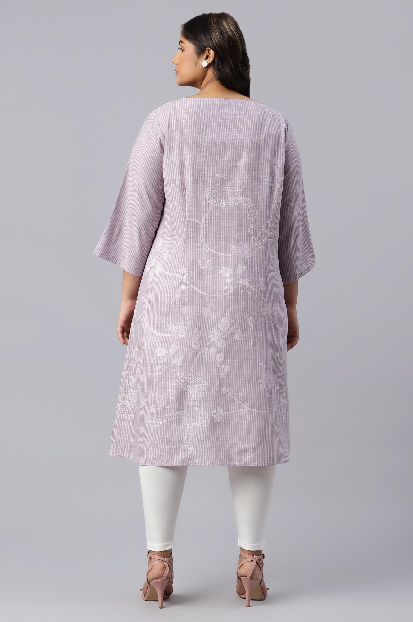 W For Woman Women'S Cotton Regular Kurta (22Auw18094G-118640_Lilac