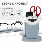 FINTIE Plush Lined Eyeglasses Holder, Glasses Stand Case, Anti-scratch Glasses Storage Organizer for Desk, Nightstand, Office, I