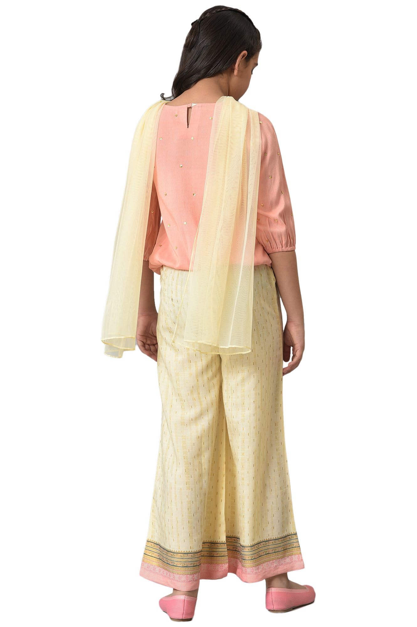 Aurelia GirlS Viscose Top-Semi Flare Palazzo-Dupatta (22Aug10260C-603466_Pink