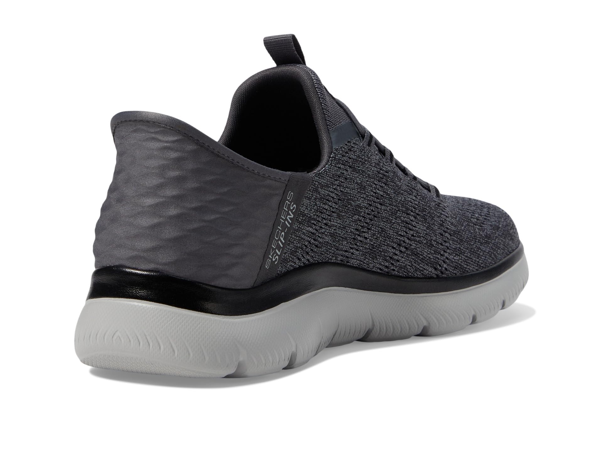 Skechers Men's Summits Key Pace Hands Free Slip-in Loafer, Charcoal/Black, 14 Wide