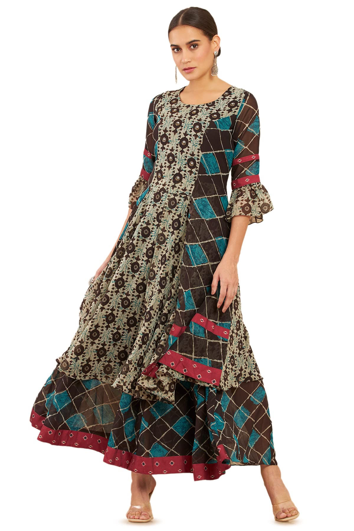 Soch Women Georgette Geometric Kurta