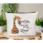 BiuNiuring Giraffe Gifts for Women, Giraffe Gifts for Giraffe Lovers, Funny Giraffe Makeup Bag, Cosmetic Bag, You Are Not on My