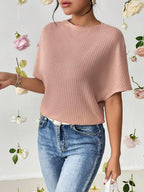 Trillmixa WomenS Reversible Waffle Top | Self Design | Boat Neck | Batwing Sleeves | Super Soft, Stretchable Cotton | Casual, Co