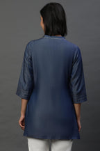 Aurelia Women'S Denim Straight Fit Solid Straight Kurti