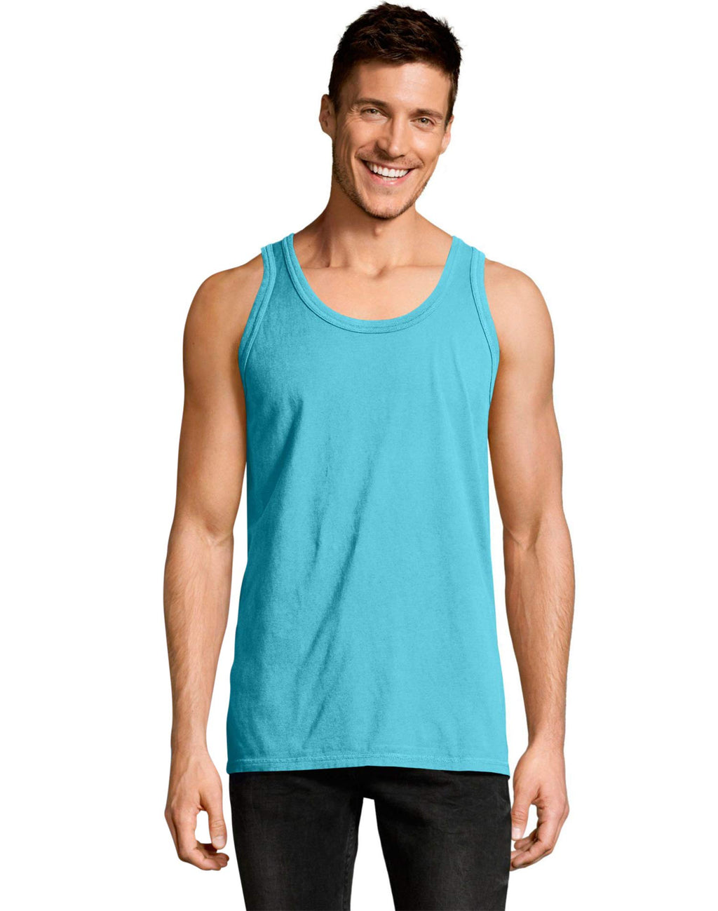 Unisex garment-Dyed Tank - BLAcK - S(D0102H7DE6P)