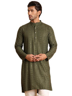 Jompers Mens Embroidered Straight Kurta