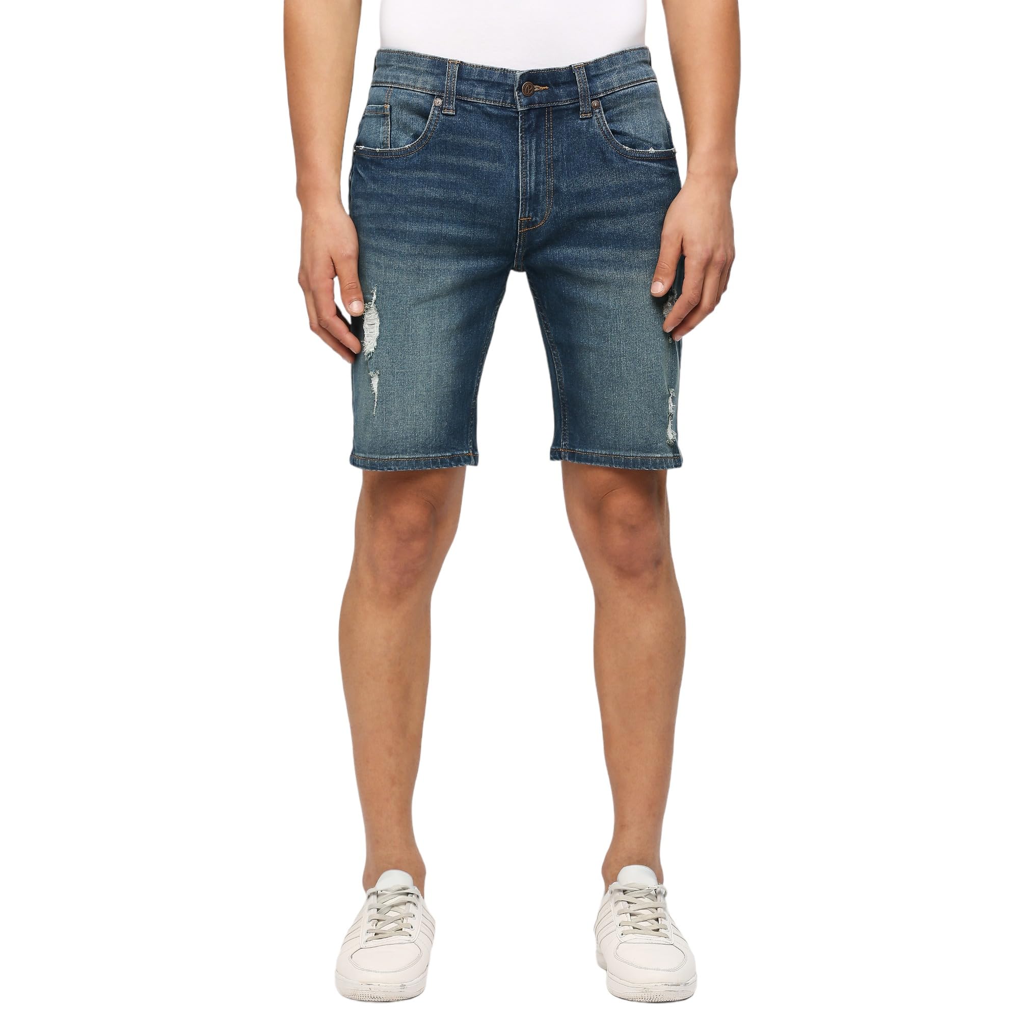 Pepe Jeans MenS Boyfriend Shorts (Pm801064S64_Green Used_Mid Indigo Blue